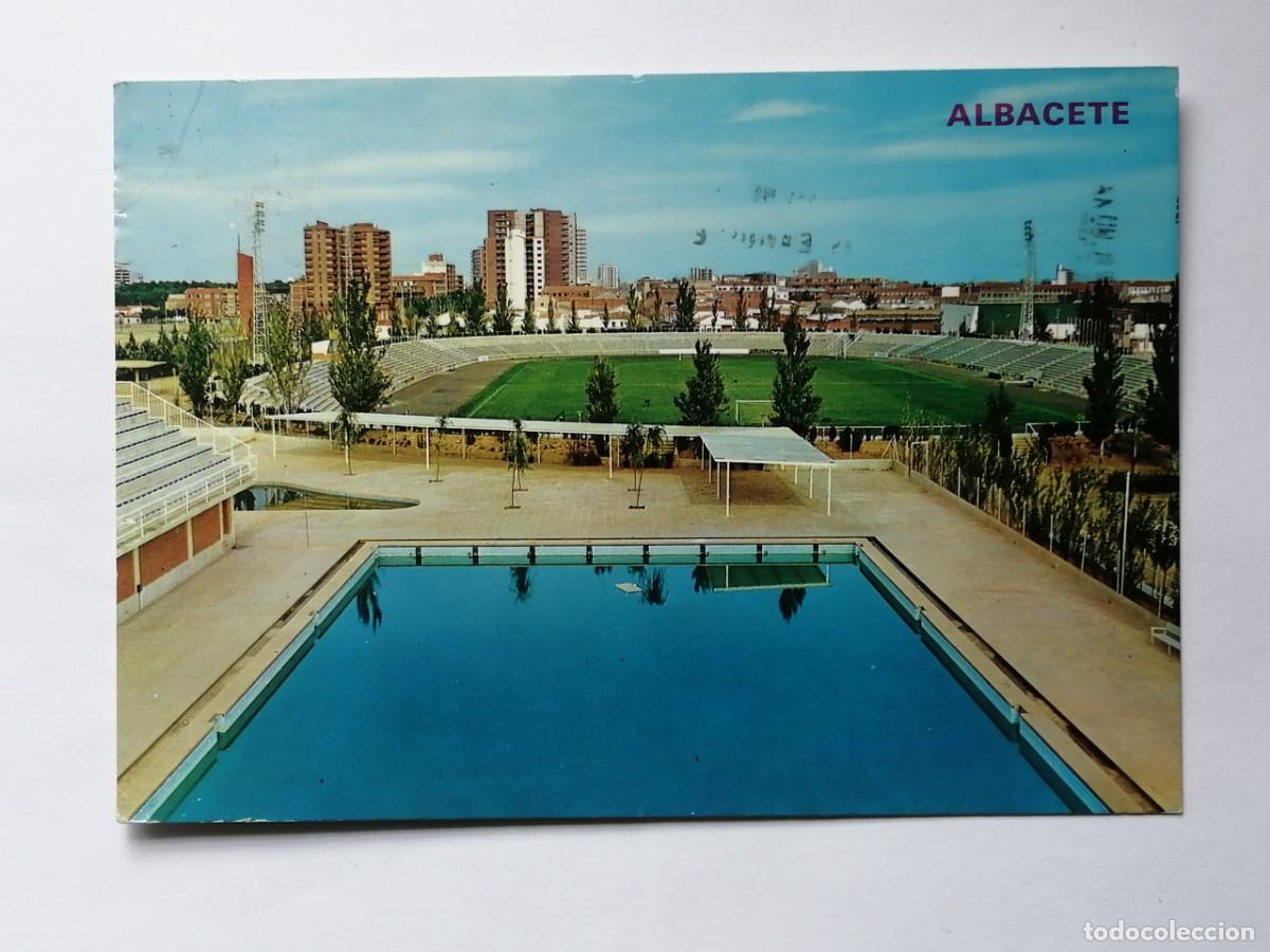 Postales: POSTAL 18439 MAT.1990S-PARIS 931 ALBACETE ESTADIO MUNICIPAL CARLOS BELMONTE -FUTBOL PISCINA