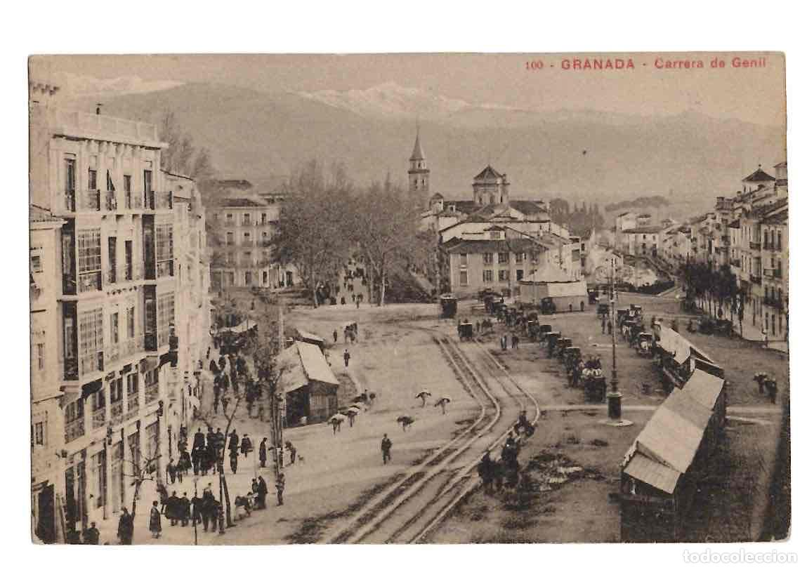 Postales: TARJETA POSTAL GRANADA 100 CARRERA DE GENIL. SE&Ntilde;AN Y GONZALEZ FOTOGRAFOS. A&Ntilde;O 1917