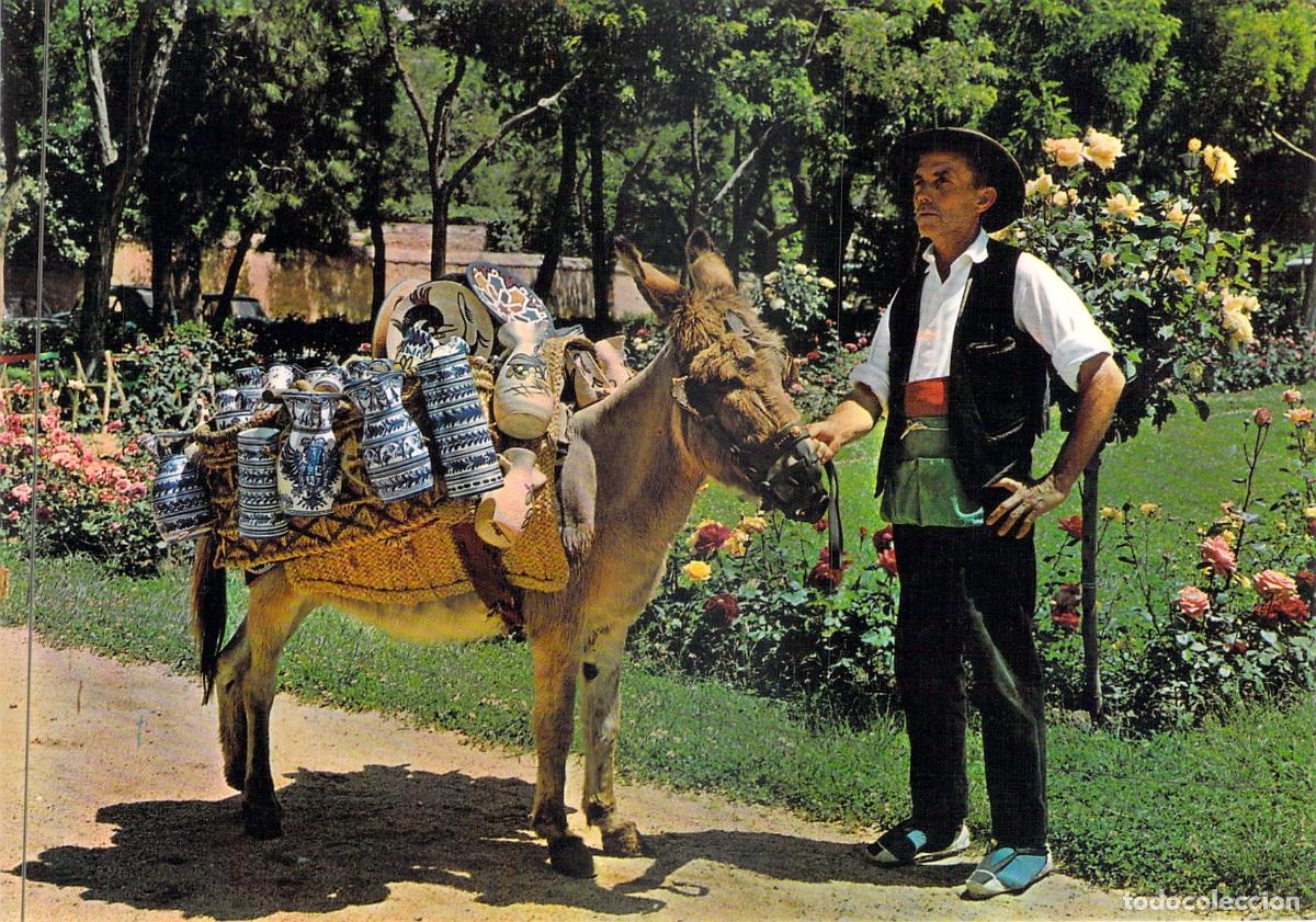 Postales: Postal de Toledo: Vendedor de Cer&aacute;mica Tradicional con Burro