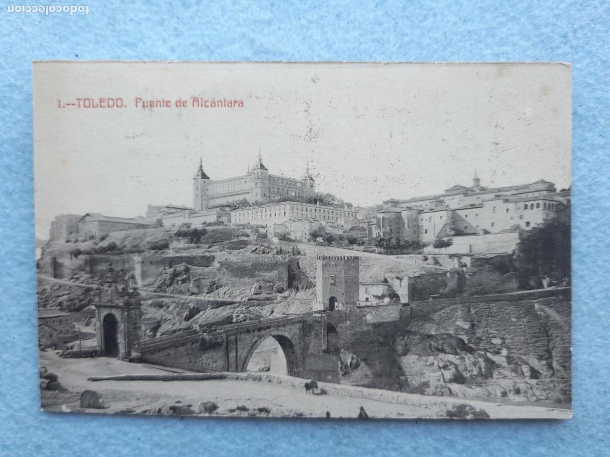 Postales: Toledo. Puente de Alc&aacute;ntara. Escrita.