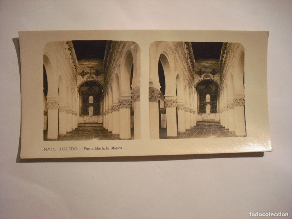Postales: ANTIGUA ESTEREOSCOPIA DE TOLEDO N. 13. SANTA MARIA LA BLANCA . TURISMO PRACTICO