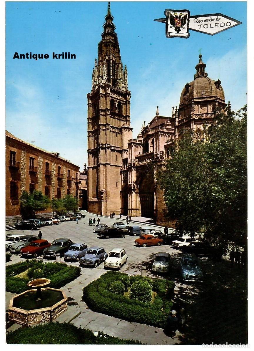 Postales: TOLEDO N&ordm; 9015 CATEDRAL Y PLAZA GENERALISIMO / EDICIONES PERGAMINO / SIN FRANQUEAR
