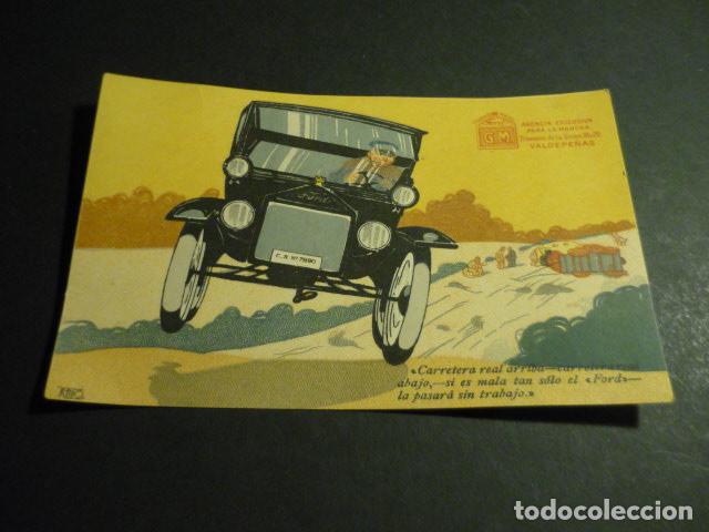 Postales: VALDEPE&Ntilde;AS CIUDAD REAL AUTOMOVILES FORD TARJETA PUBLICITARIA
