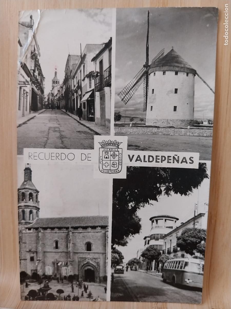 Postales: VALDEPE&Ntilde;AS CALLE J ANTONIO 2 MOLINO MANCHA SANTA ASUNCION ED GALANA CIRCULADA A&Ntilde;O 1961