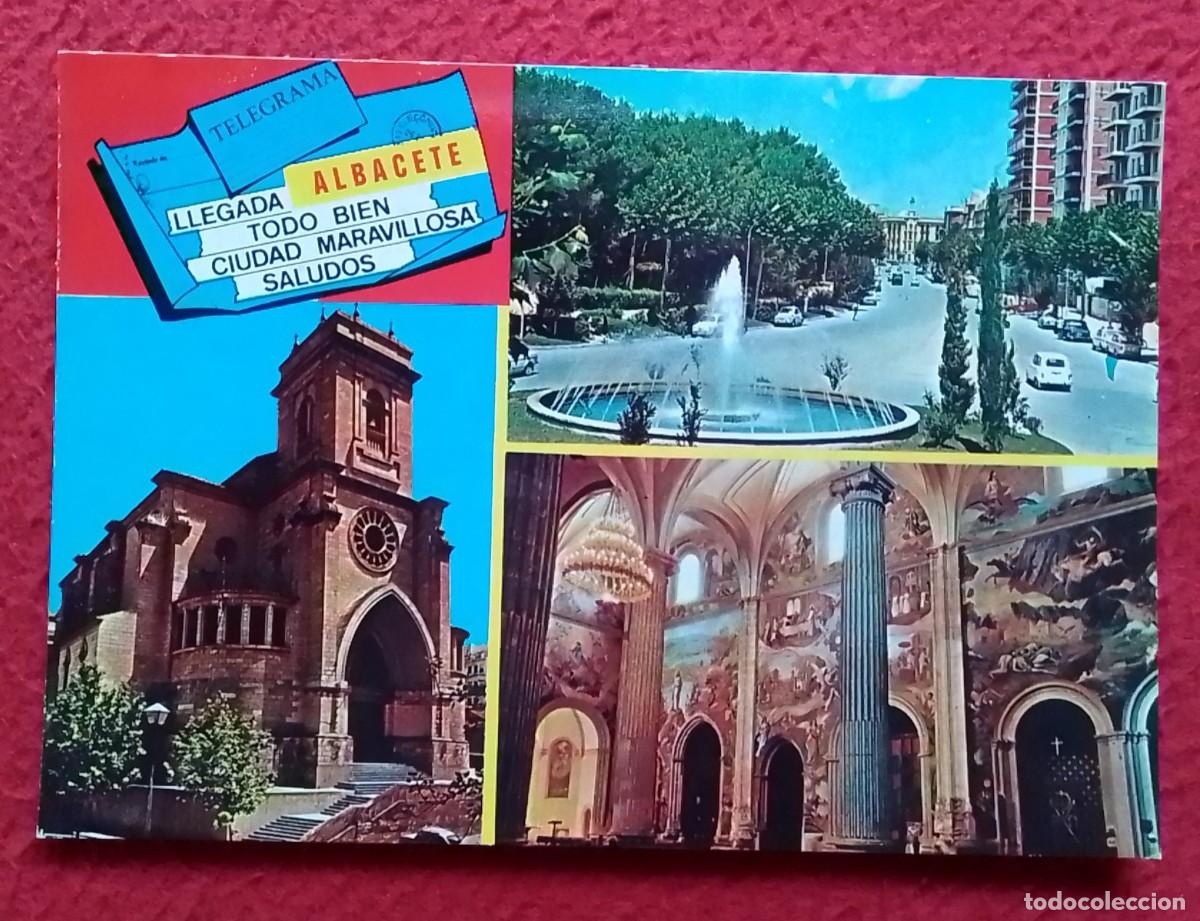 Postales: POSTAL CARTE POSTALE POST CARD CASTILLA LA MANCHA ALBACETE TELEGRAMA LLEGADA TODO BIEN SALUDOS...