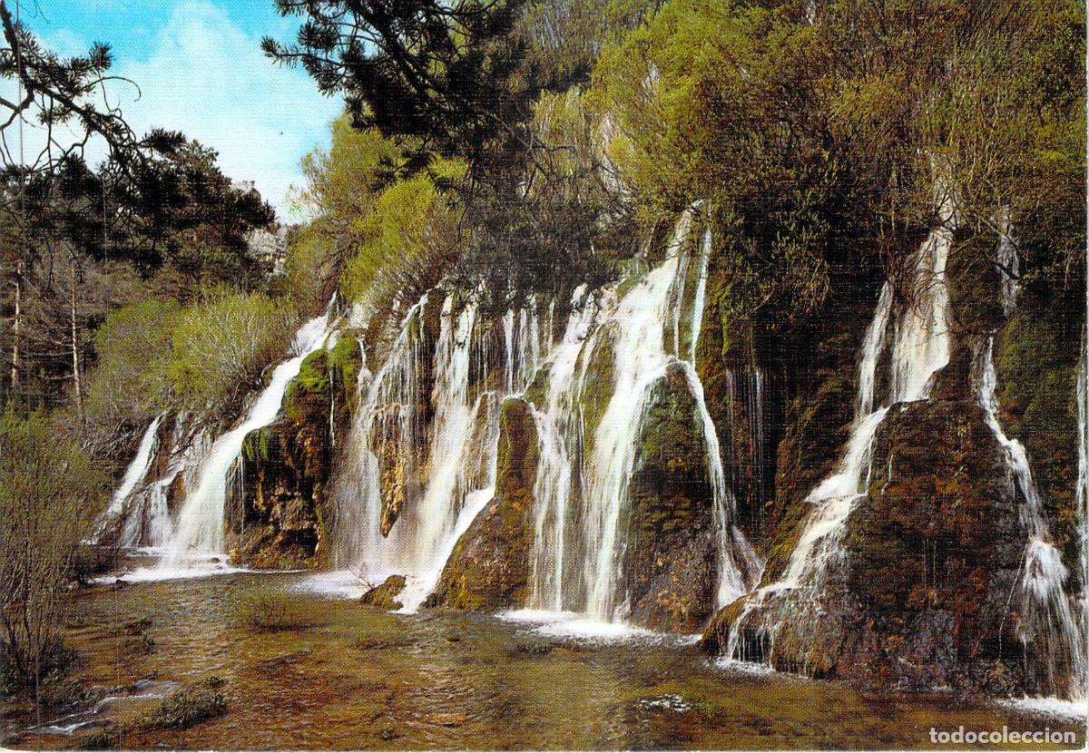 Postales: Postal del Nacimiento del R&iacute;o Cuervo en Cuenca, Cascada