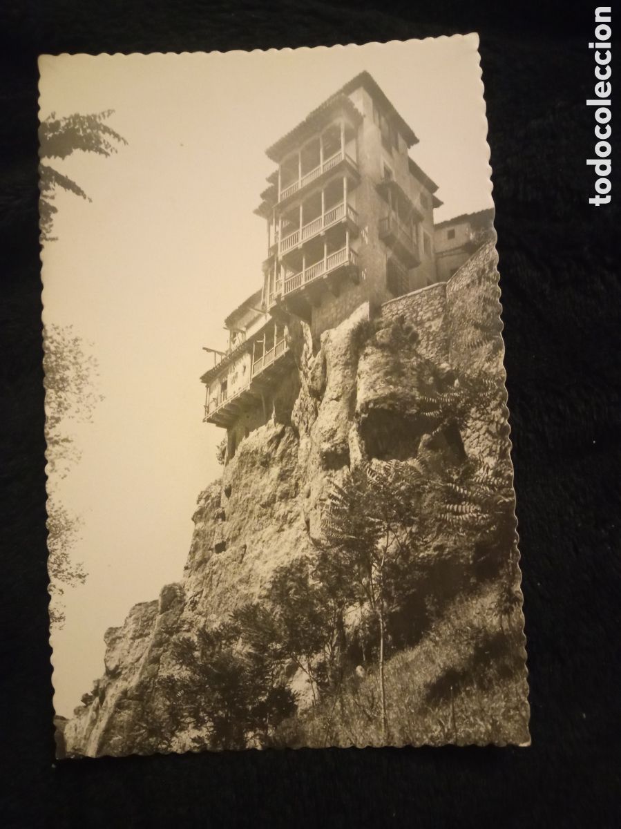 Postales: Antigua postal fotogr&aacute;fica, Cuenca, Casas Colgadas