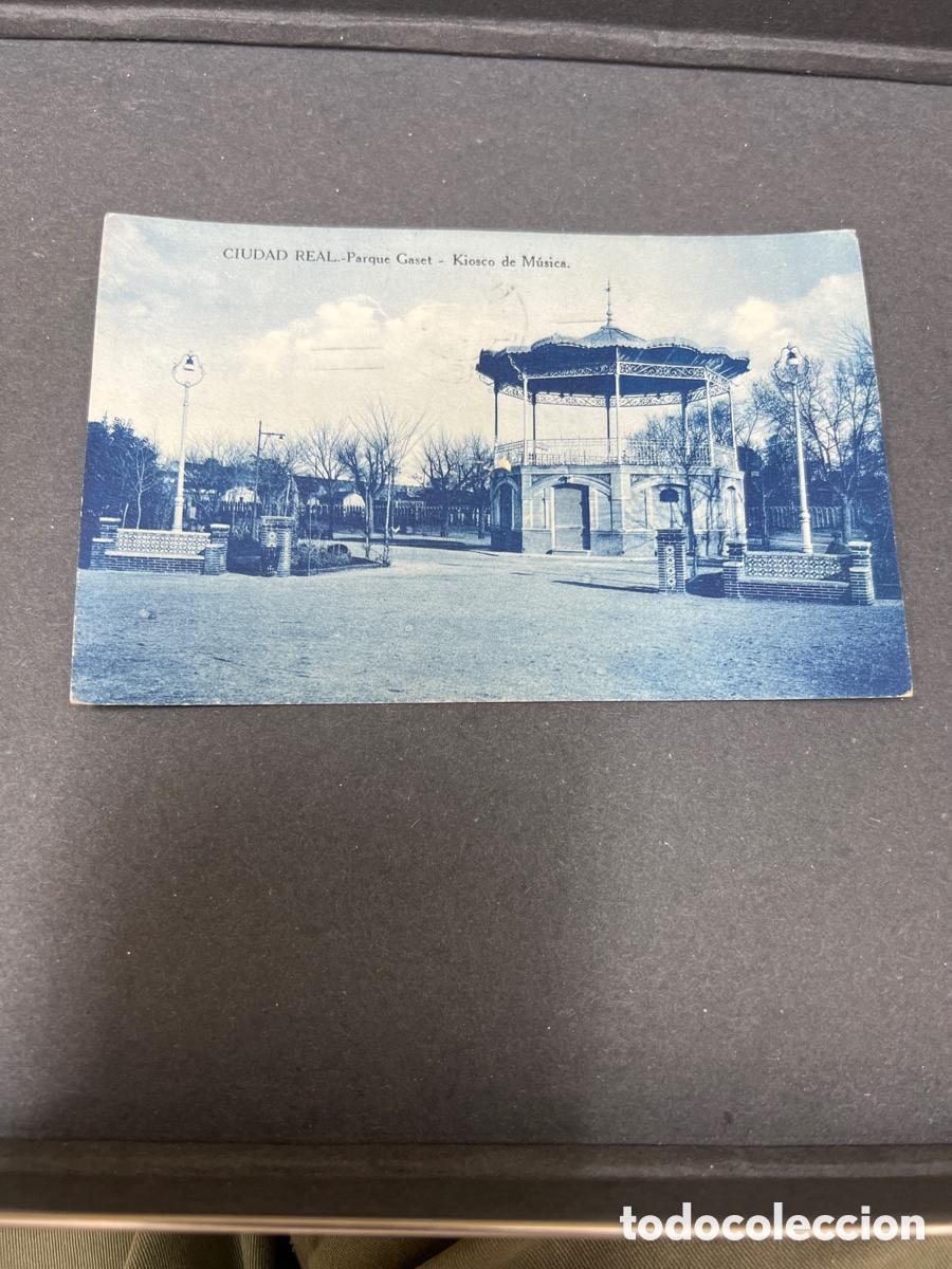 Postales: Antigua Postal Ciudad Real Parque Gaset Kiosko de musica