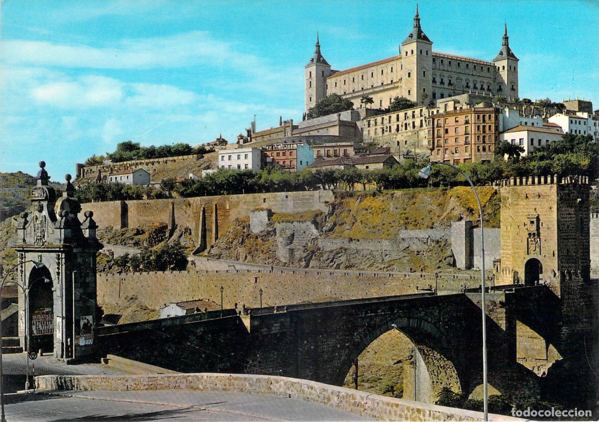 Postales: Postal de Toledo: Puente de Alc&aacute;ntara y el Alc&aacute;zar