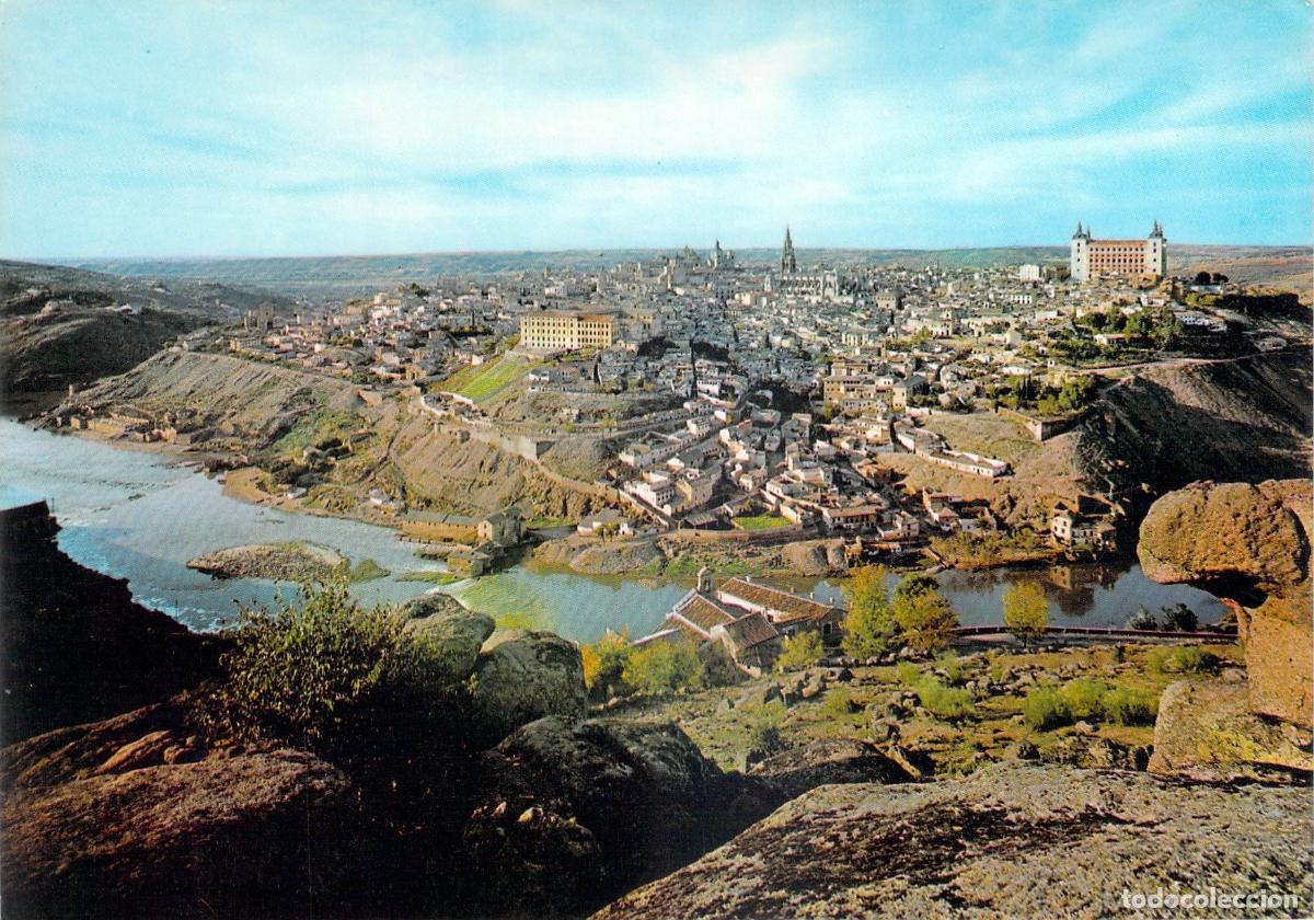 Cartoline: Postal de la Vista General de Toledo con el R&iacute;o Tajo