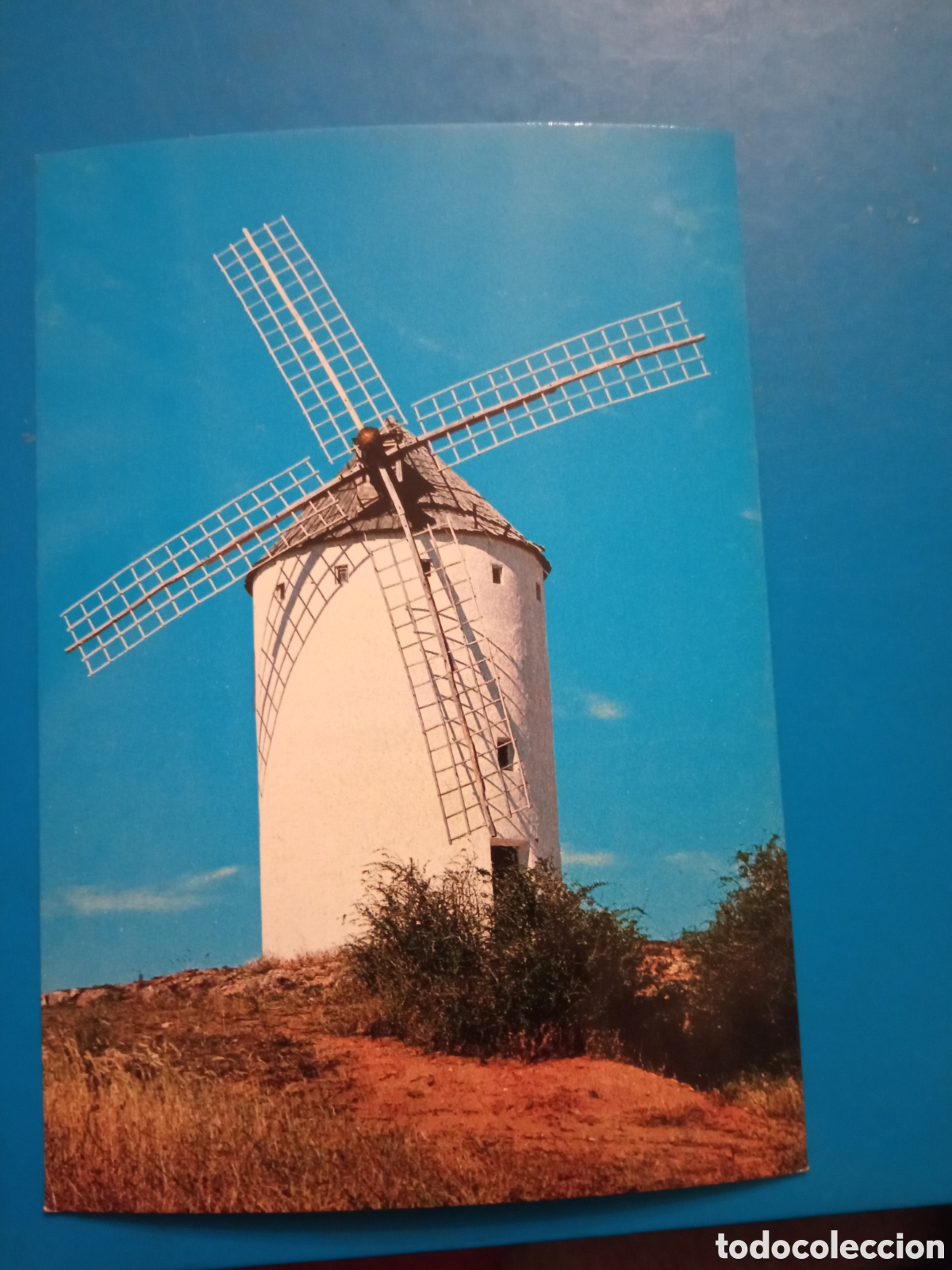 Postales: Antigua postal fotogr&aacute;fica, Molino de viento en La Mancha