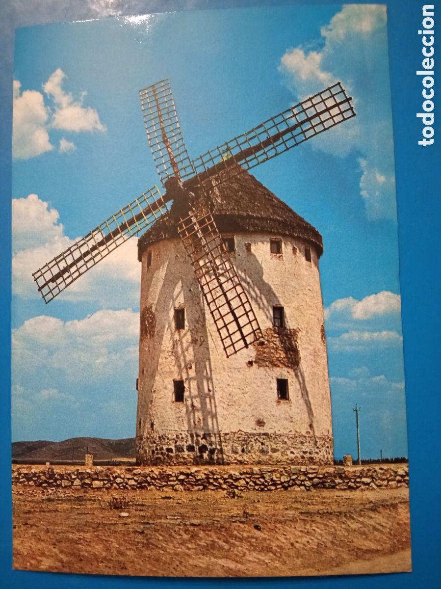 Postales: Antigua postal fotogr&aacute;fica, Molino de viento en La Mancha