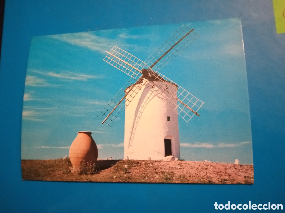 Postales: Antigua postal fotogr&aacute;fica, Molino de viento en La Mancha