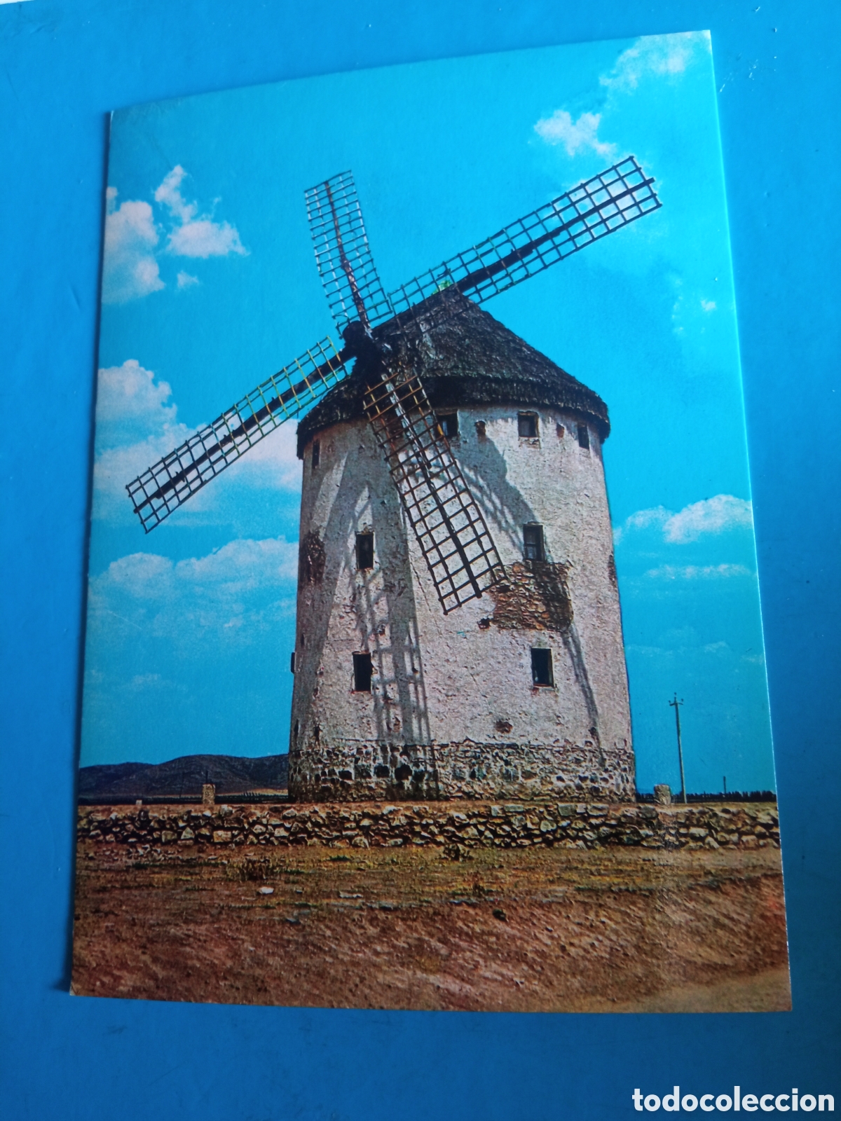 Postales: Antigua postal fotogr&aacute;fica, Molino de viento en La Mancha