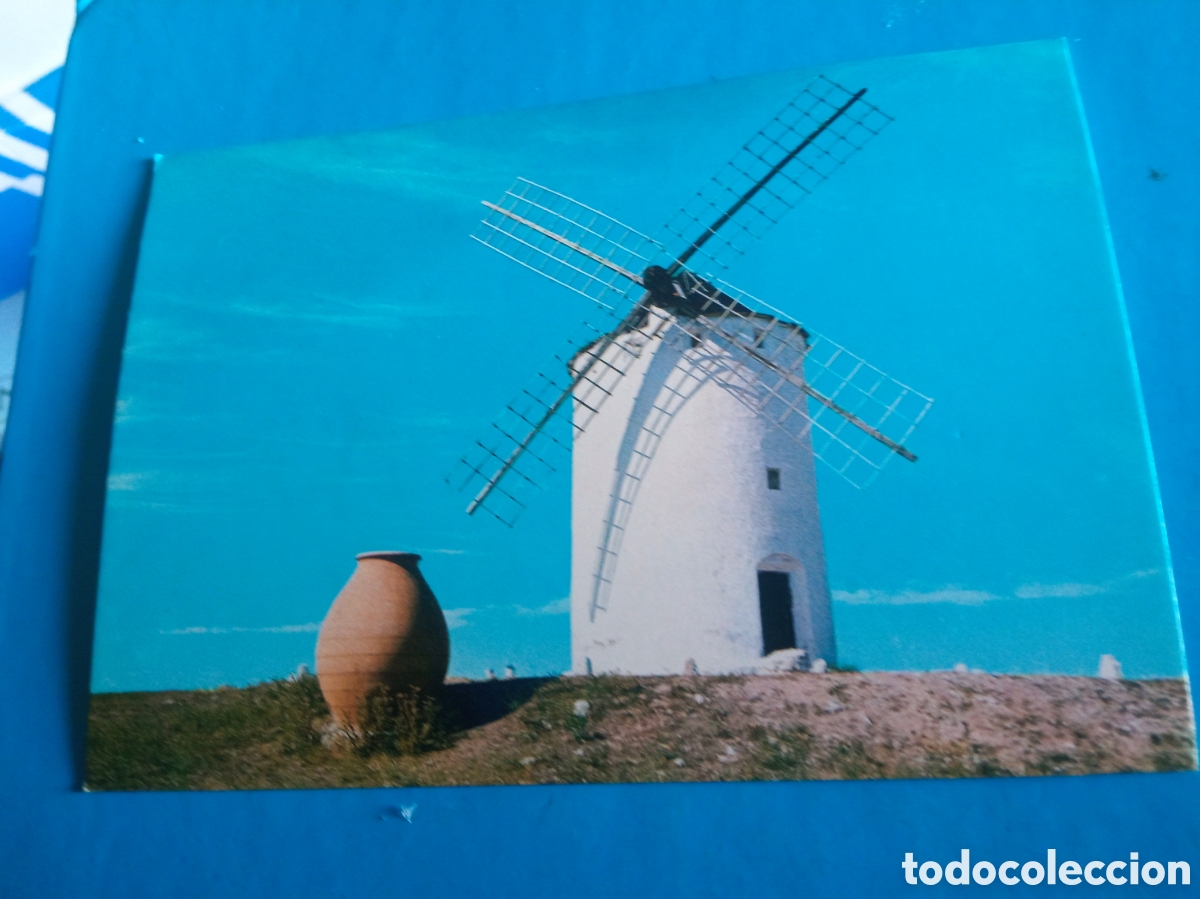 Postales: Antigua postal fotogr&aacute;fica, Molino de viento en La Mancha