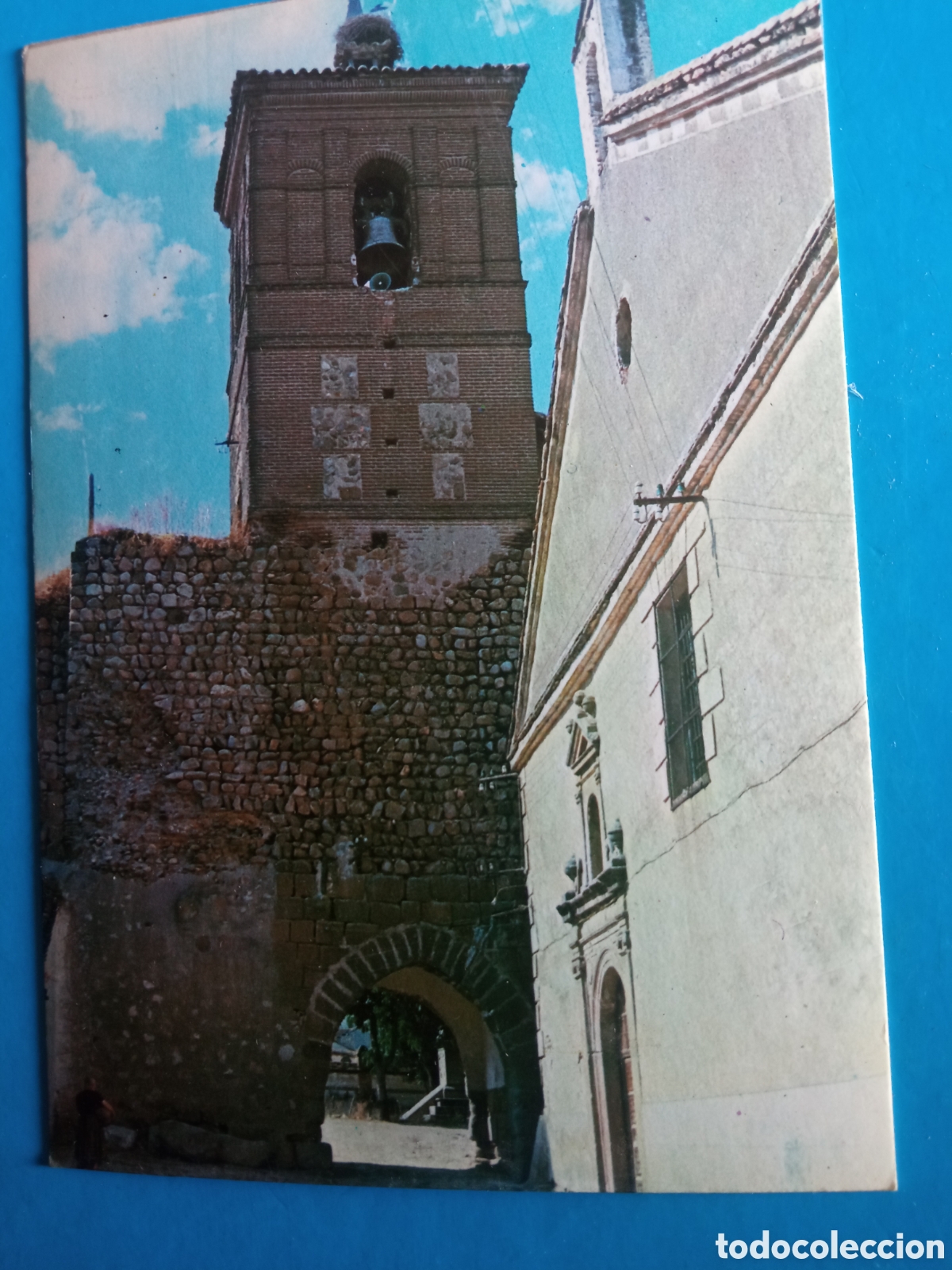Postales: Antigua postal fotogr&aacute;fica, Escalona (Toledo) Campanario y Arco de San Miguel
