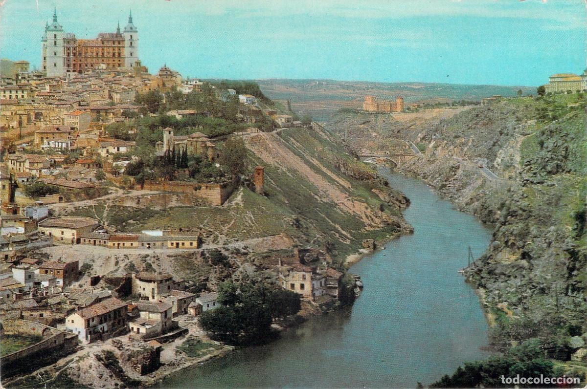 Postales: Postal de Toledo con Vista Panor&aacute;mica del R&iacute;o Tajo y el Alc&aacute;zar