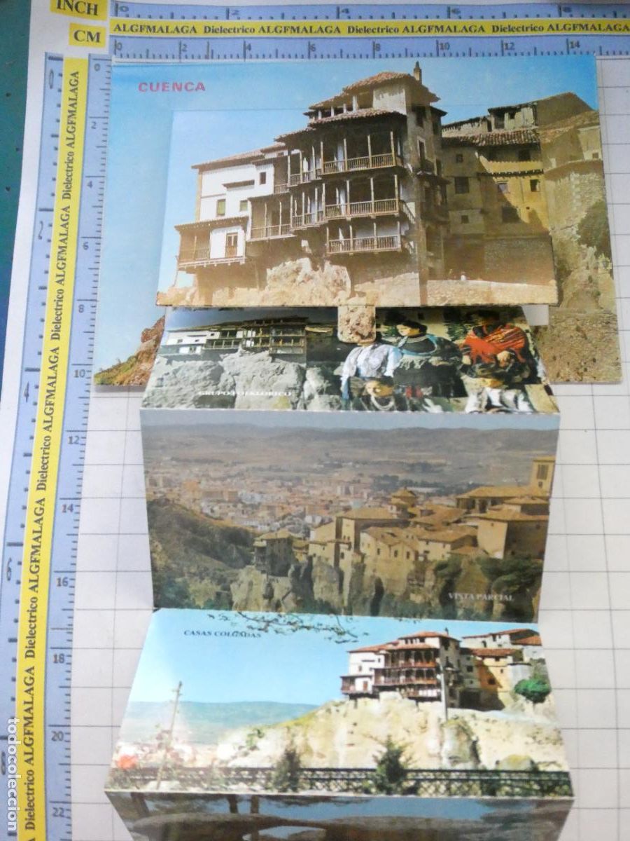 Postales: POSTAL DE CUENCA. A&Ntilde;O 1986. CASAS COLGADAS CON DESPLEGABLE DE FOTOS DE LA CIUDAD. PARIS. 726