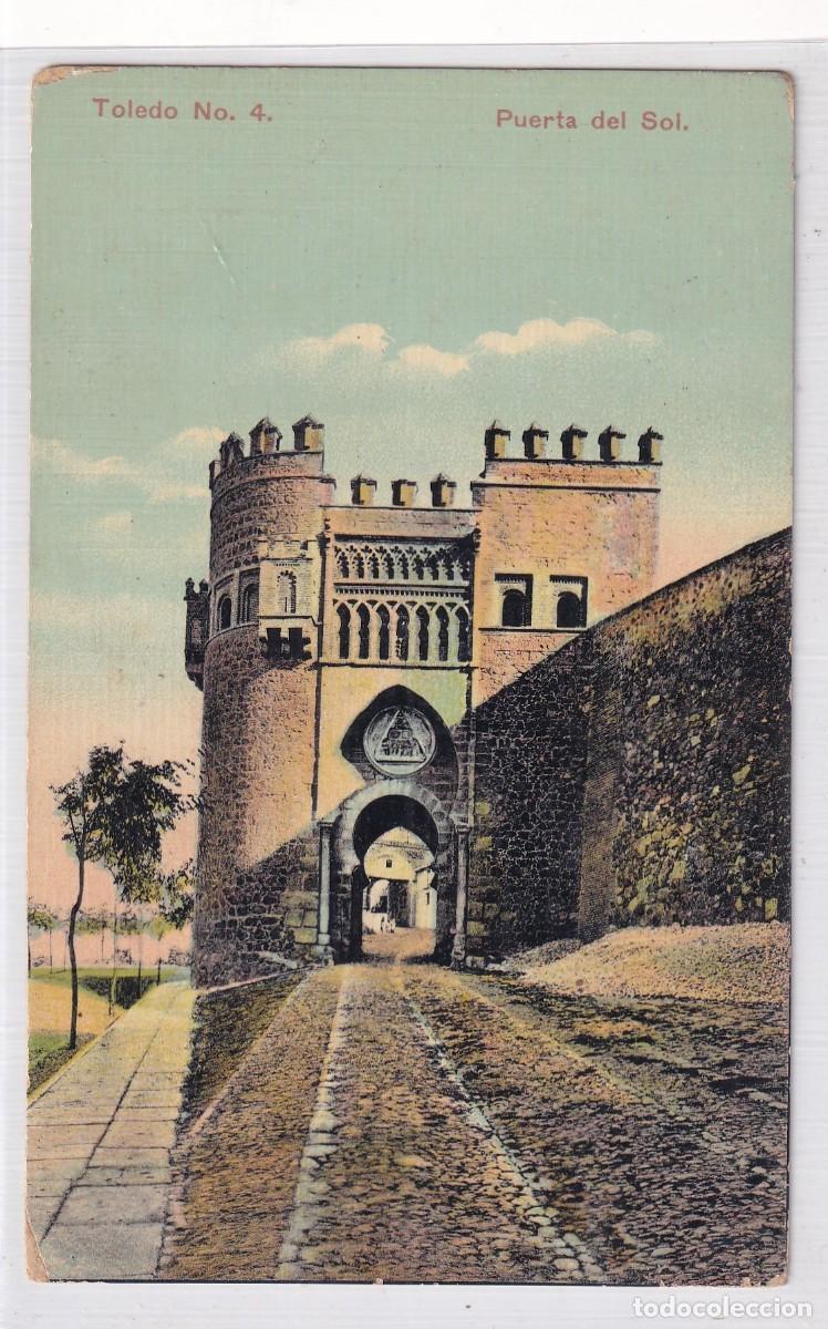 Postales: Toledo n&ordm; 4 Puerta del Sol. Edici&oacute;n R. Garrido. Matasello Hotel restaurant de Paris