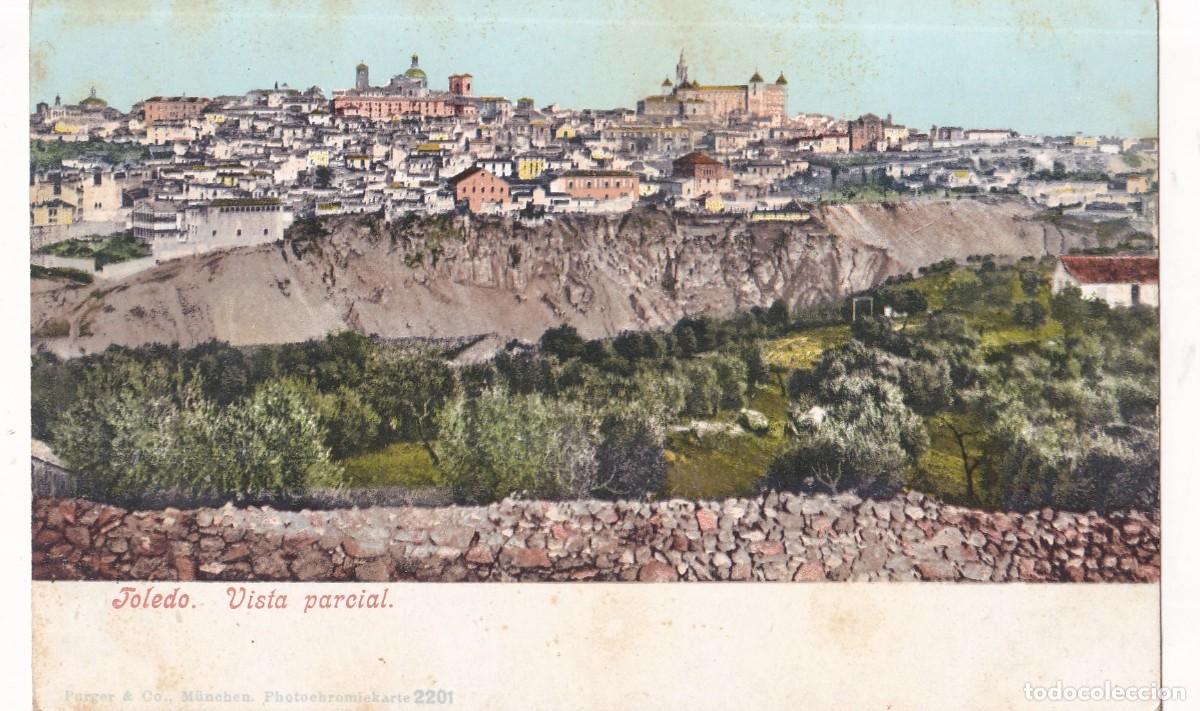 Postales: Toledo Vista parcial . Purger & co. 2201 Reverso sin dividir. Sin circular.