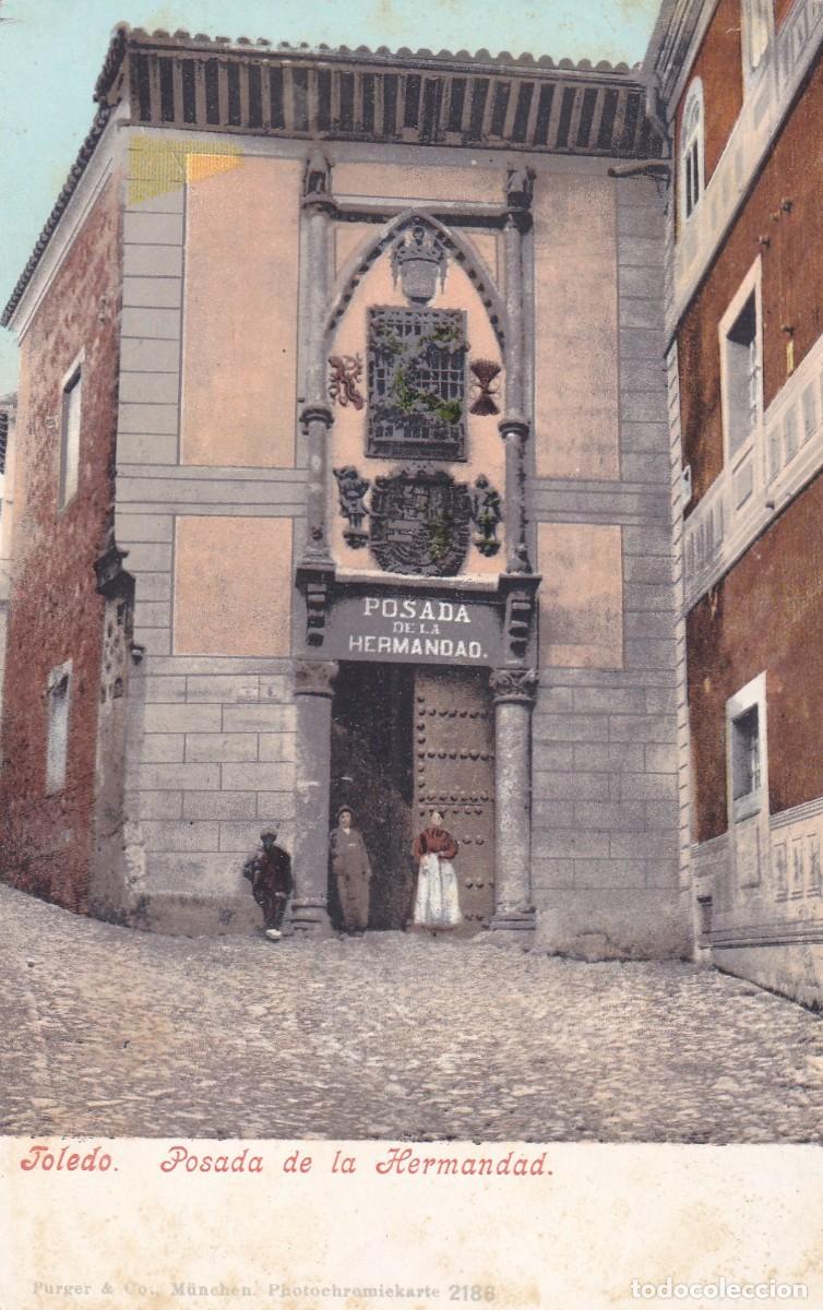 Postales: Toledo Posada de la Hermandad . Purger & co. 2186 Reverso sin dividir.