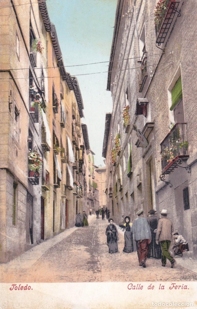 Postales: Toledo Calle de la Feria. Purger & co. 2768 Reverso sin dividir.