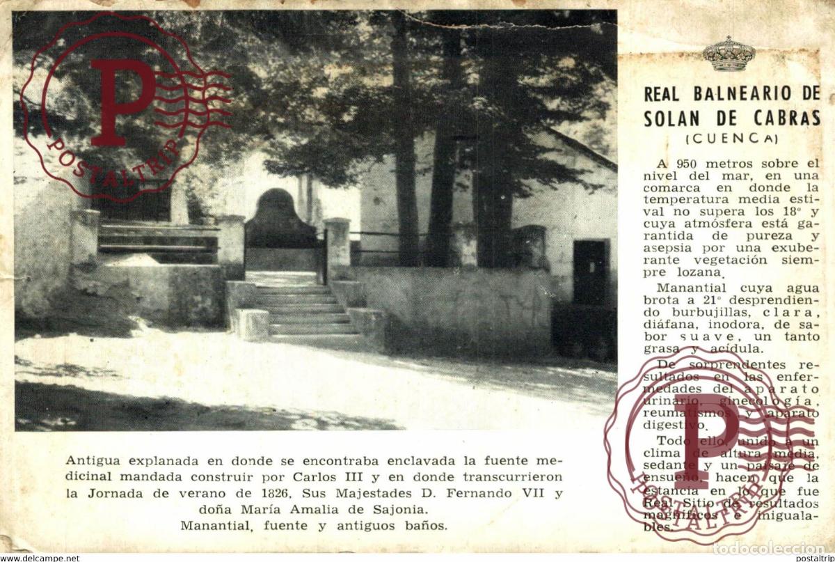 Postales: CUENCA. BALNEARIO DE SOLAN DE CABRAS.