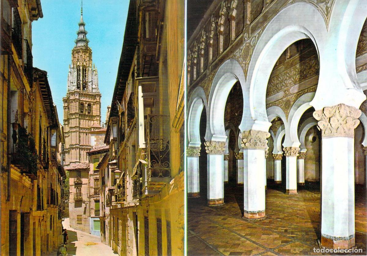 Postales: Postal Toledo Calle Santa Isabel y Sinagoga Santa Mar&iacute;a la Blanca