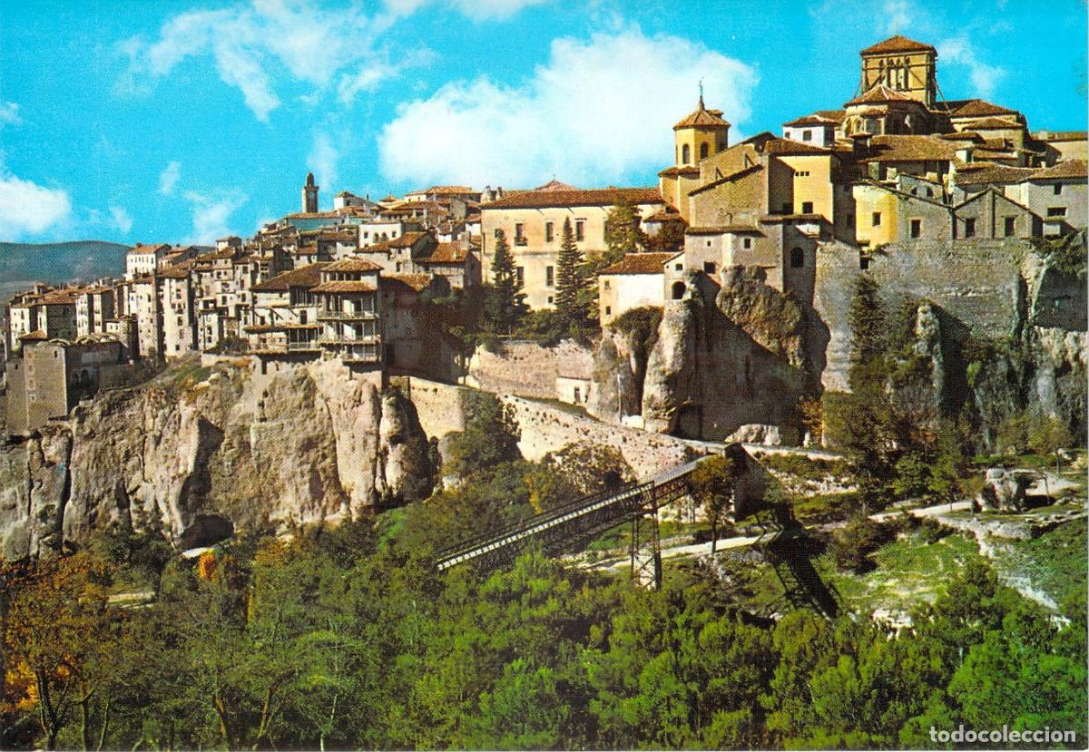 Postales: Postal de Cuenca: Casas Colgadas y Vista Parcial del Desfiladero