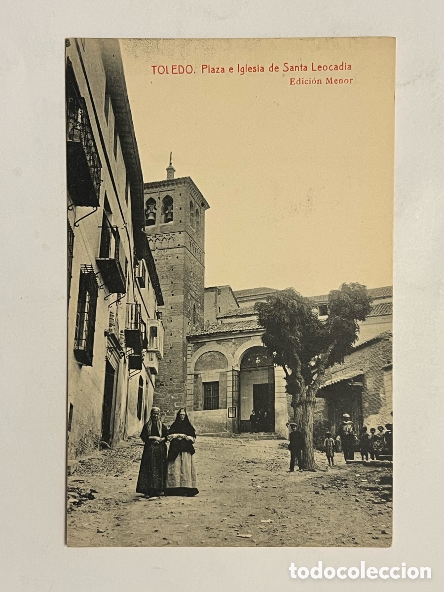 Postales: TOLEDO Postal animada.. Plaza e Iglesia de Santa Leocadia. Edici&oacute;n Menor.. THOMAS (h.1900?) S/C