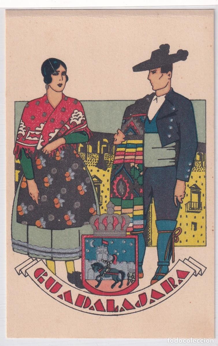 Postkarten: Guadalajara Tipos del pais. Dibujo tipo Penagos. Serie D num 21 Publicaciones Ciagra. Madrid.