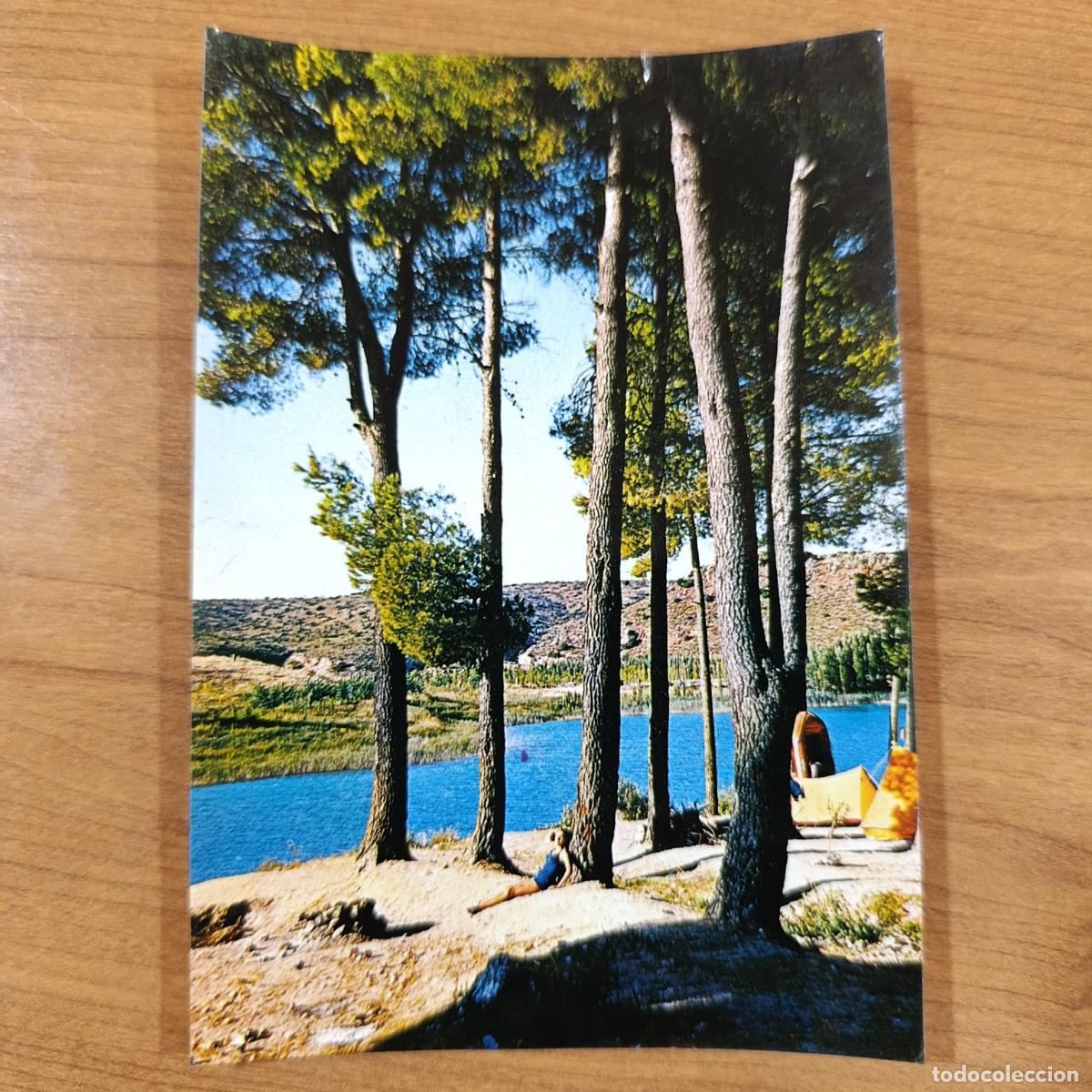 Postales: ANTIGUA POSTAL. LAGUNAS DE RUIDERA. LAGUNA BATANA. ACAMPADA EN LOS PINOS