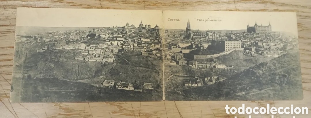 Postales: TOLEDO - VISTA PANOR&Aacute;MICA - FOTOTIPIA J. ROIG, MADRID - POSTAL DOBLE