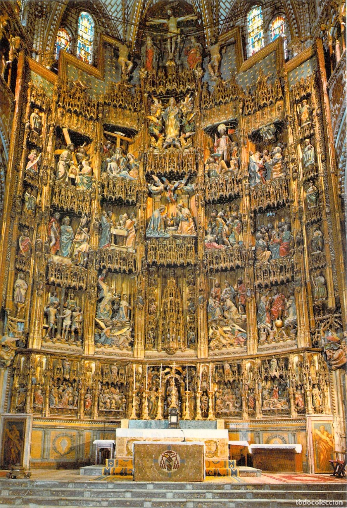 Postales: Postal de la Catedral de Toledo, detalle del Retablo Mayor