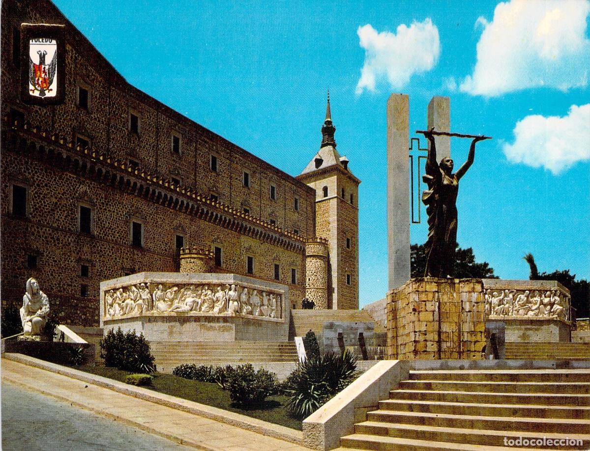 Postales: Postal de Toledo, Alc&aacute;zar y Monumento al &Aacute;ngel de la Victoria