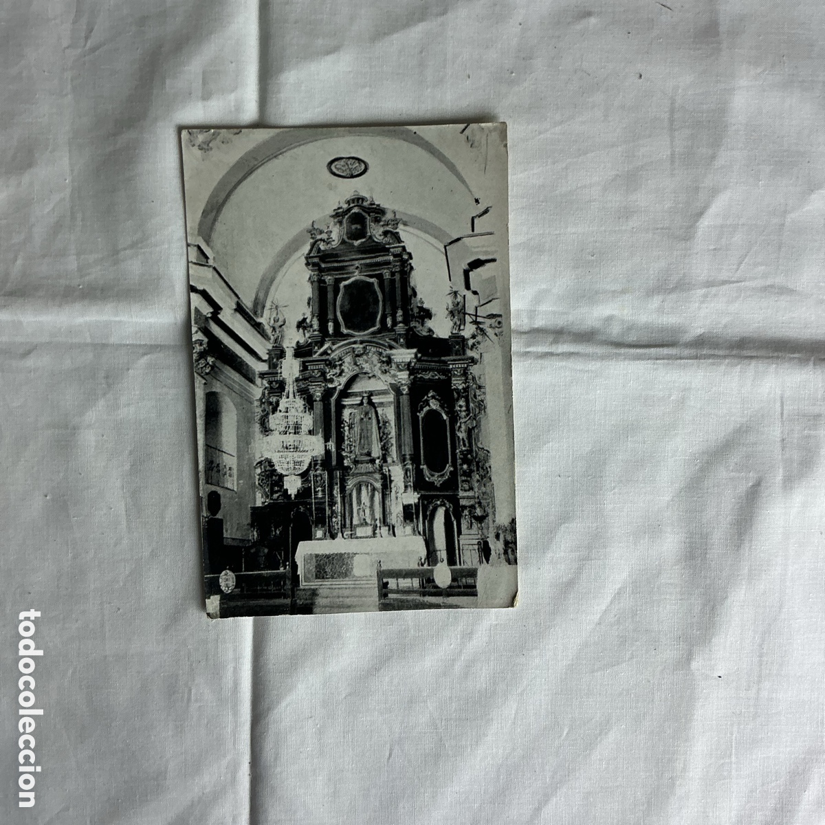 Postales: Postal Guadalajara &ndash; Interior de iglesia barroca &ndash; Blanco y negro