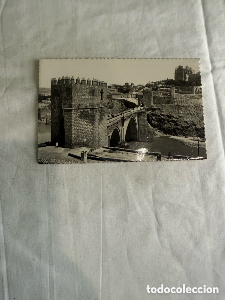 Postales: Postal Toledo Puente de San Mart&iacute;n 1953 Blanco y negro Original de la &eacute;poca