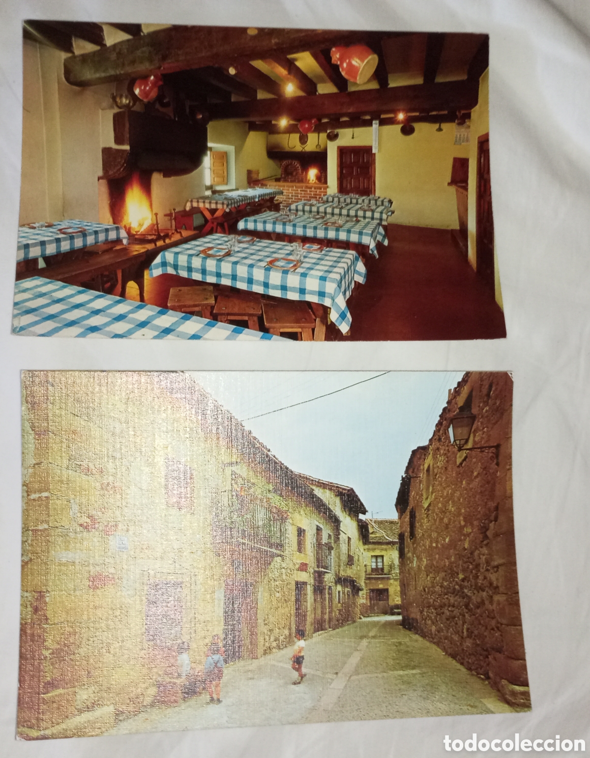 Postales: 2 postales Pedraza de la Sierra.Segovia.Calle procuradores y bodeg&oacute;n Manrique sin circular