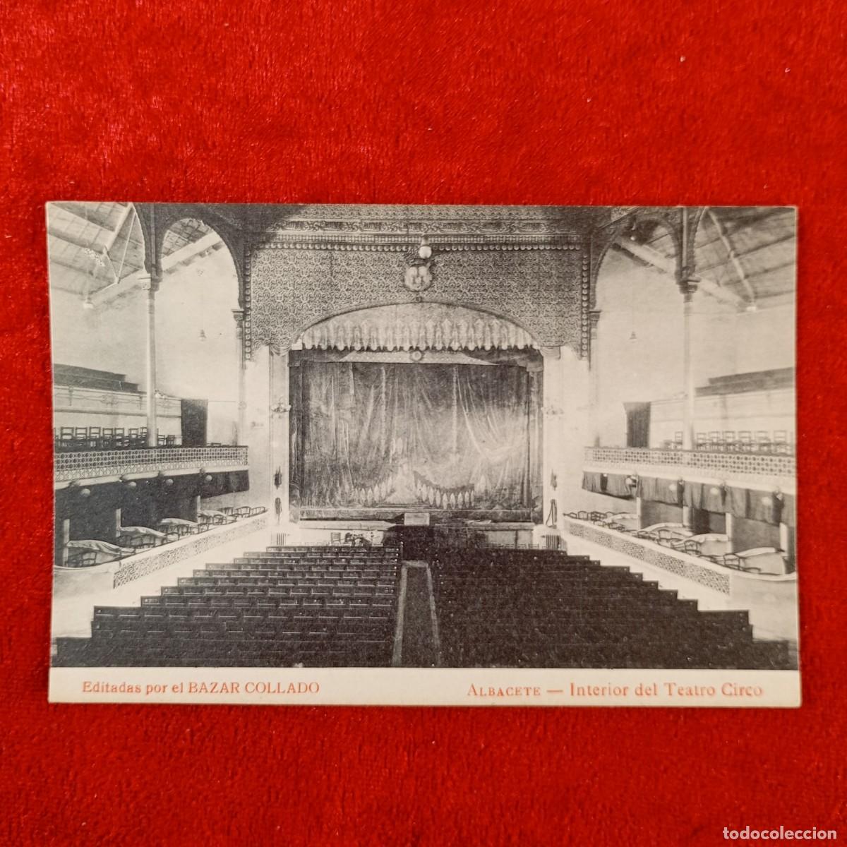 Postales: POSTAL - ALBACETE - INTERIOR DEL TEATRO CIRCO - BAZAR COLLADO - RAR&Iacute;SIMA / 1988