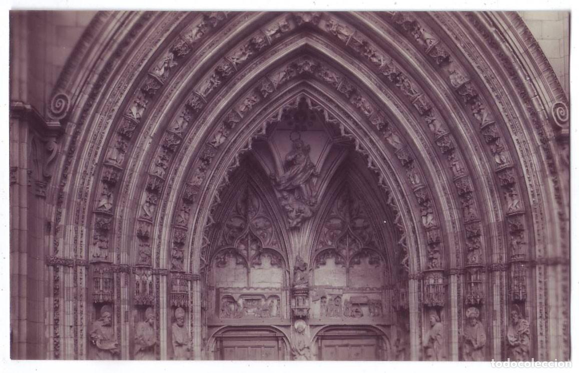 Postales: Toledo: Catedral. Puerta de los Leones. Detalle. Linares Fotos. No circulada (A&ntilde;os 30)