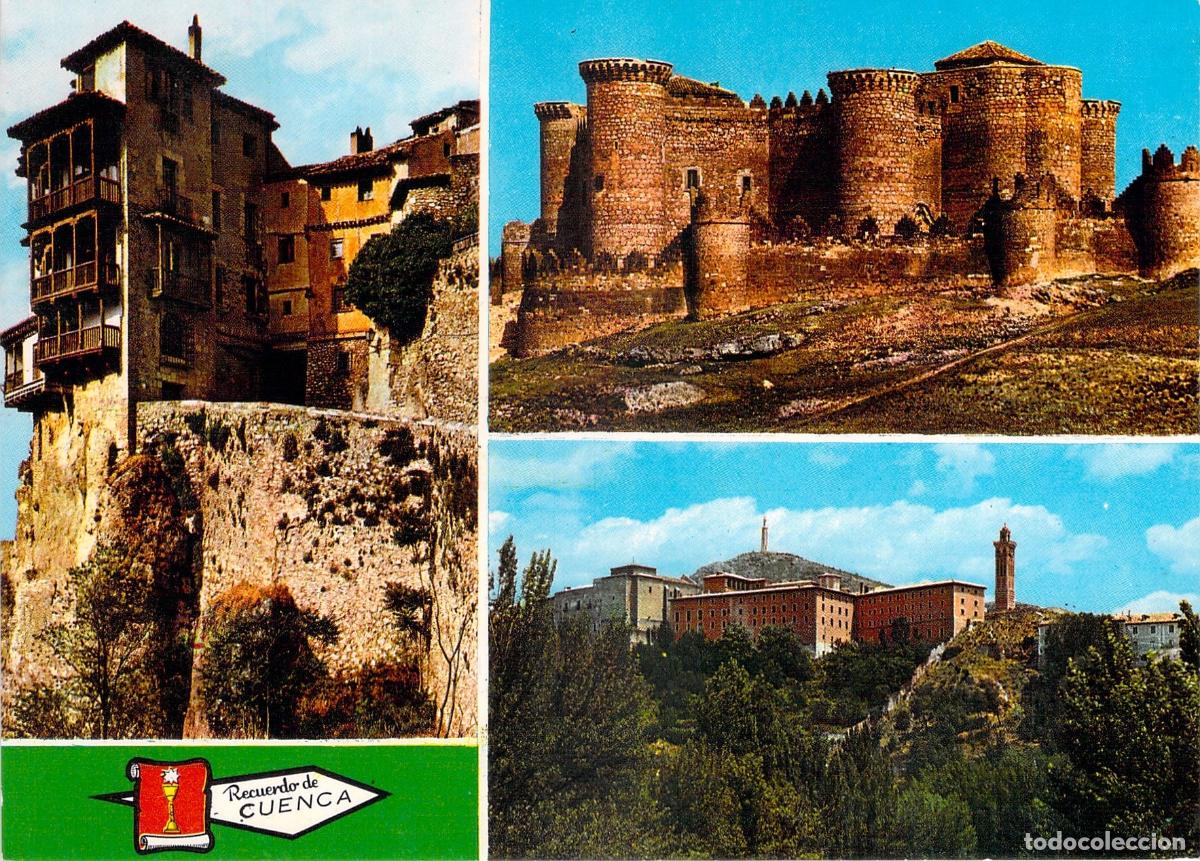 Postales: Postal de Cuenca con Castillo y Casas Colgadas