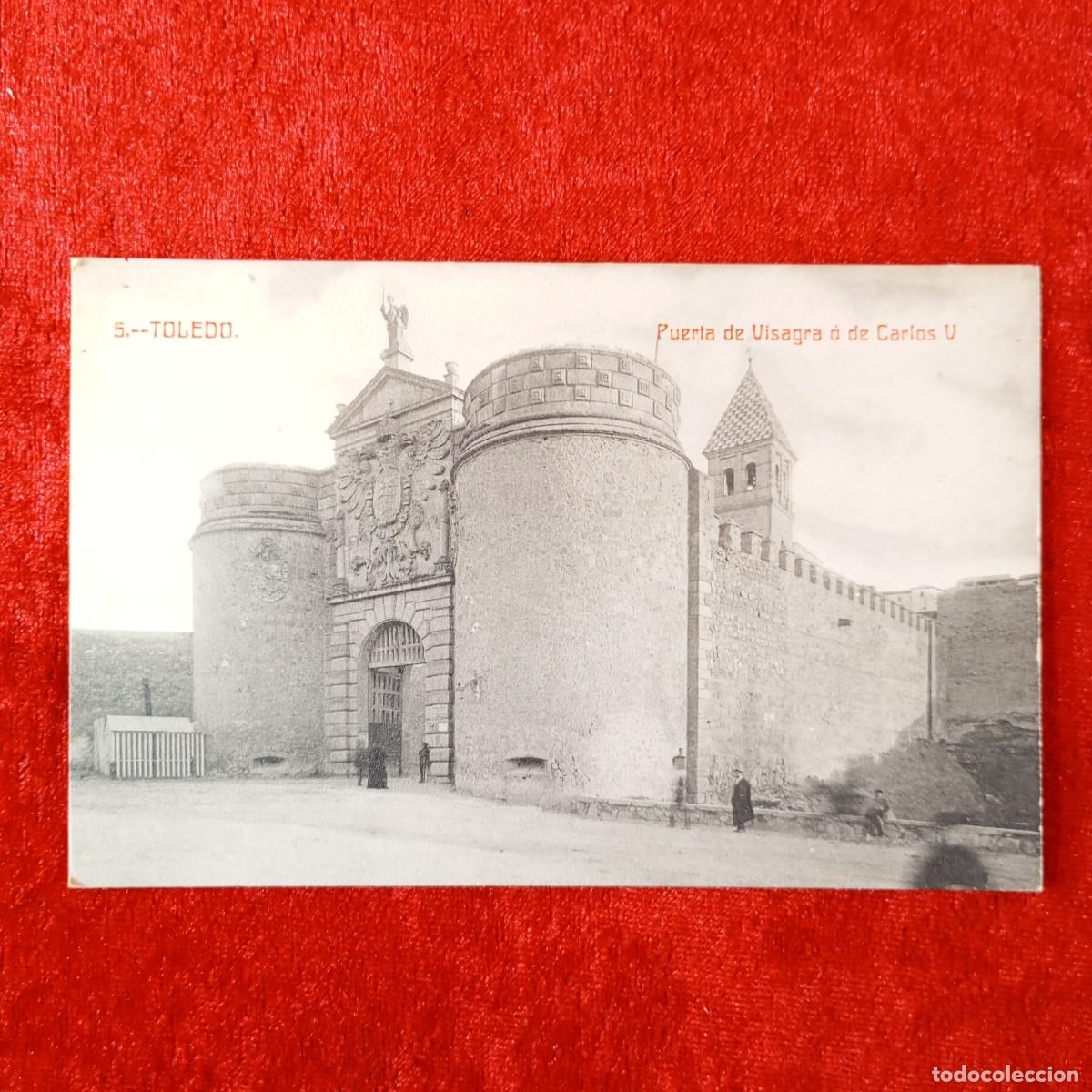 Postales: POSTAL - TOLEDO - 5 - PUERTA DE VISAGRA O DE CARLOS V - GARRIDO - RAR&Iacute;SIMA / 2304