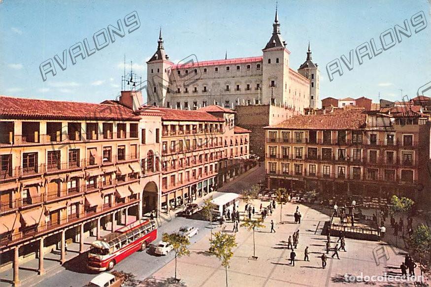 Postales: Plaza de Zocodover y Alc&aacute;zar (Toledo) - Sin Circular - A&ntilde;os 60