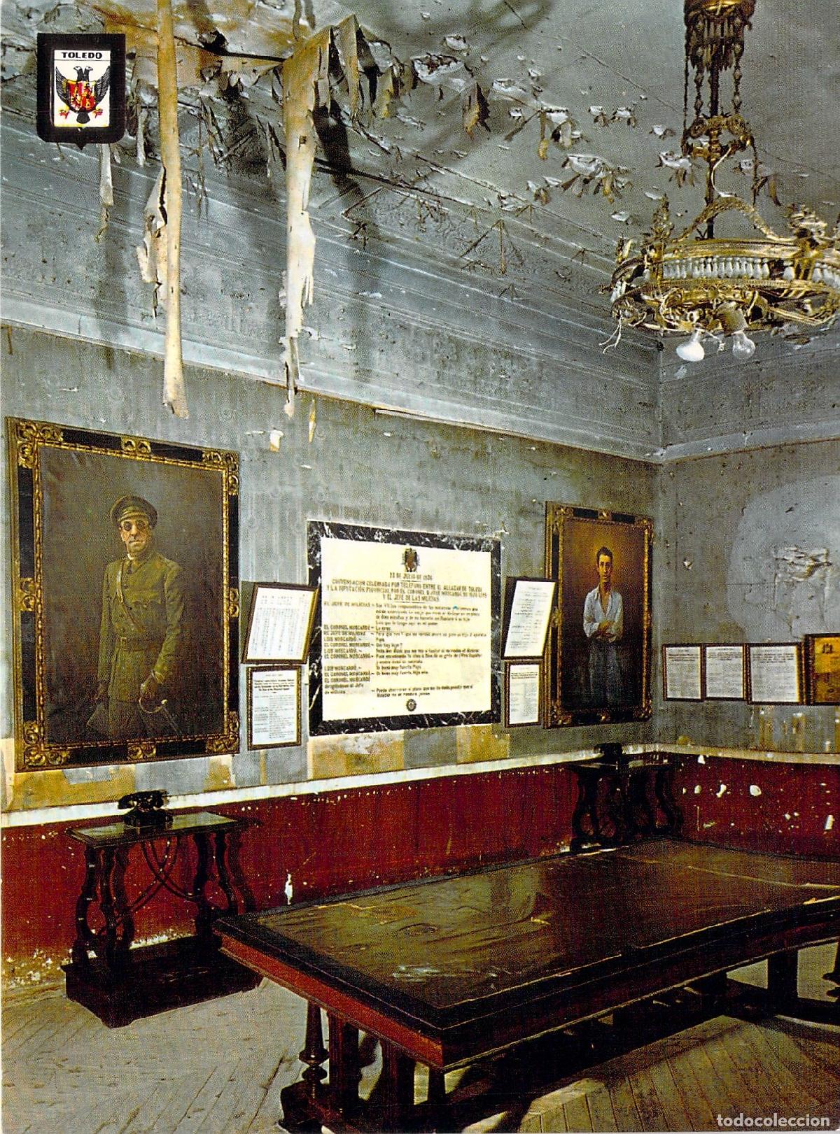 Postales: Postal del Despacho del Coronel Moscard&oacute; en el Alc&aacute;zar de Toledo