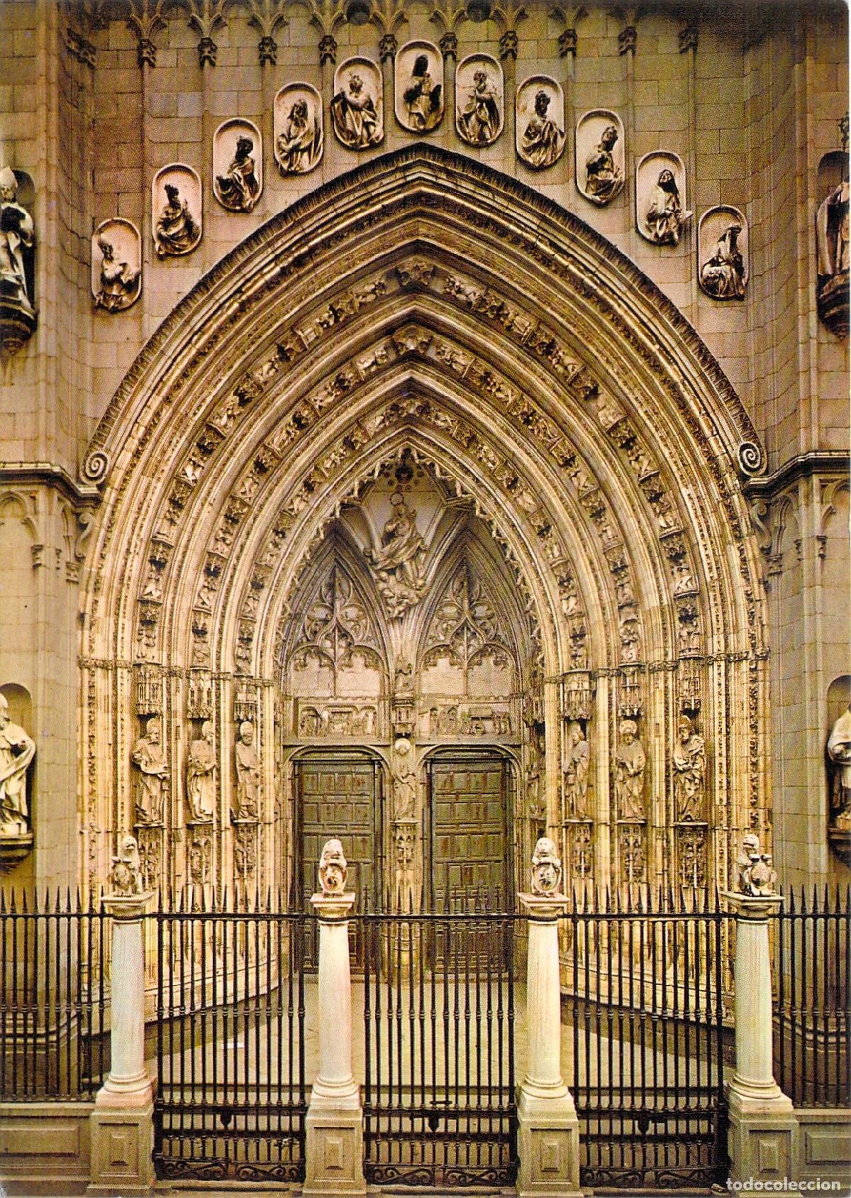 Postales: Postal de la Puerta de los Leones de la Catedral de Toledo