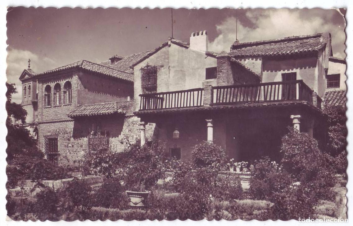 Postales: Toledo: Jard&iacute;n de la Casa del Greco. Ediciones Garc&iacute;a Garrabella. Circulada (A&ntilde;os 50)