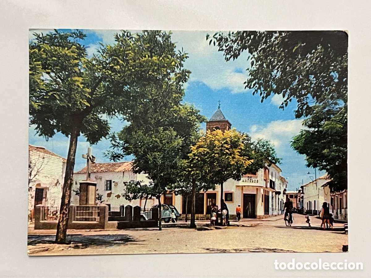 Postales: ALHAMBRA (Ciudad Real) Postal No.2, Plaza Cruz de los Ca&iacute;dos. (h.1960?) Circulada