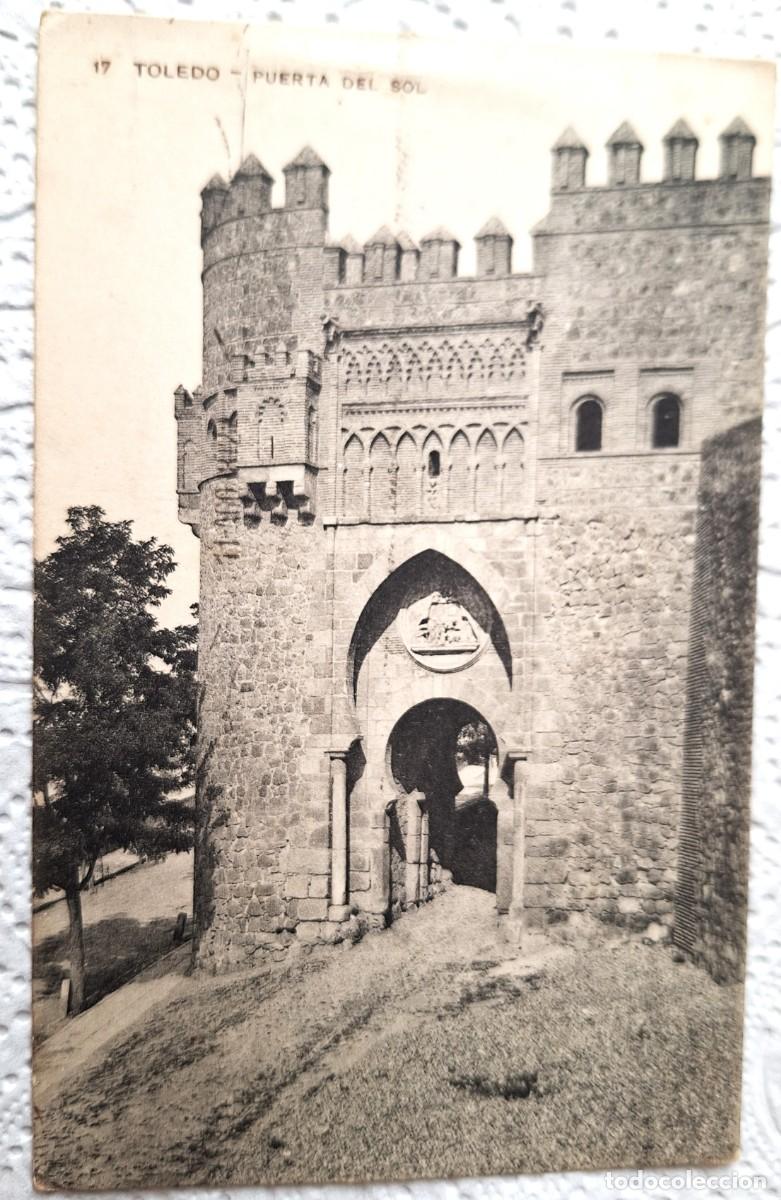 Postales: TOLEDO - POSTAL MUY ANTIGUA MANUSCRITA EN 1918 - PUERTA DEL SOL