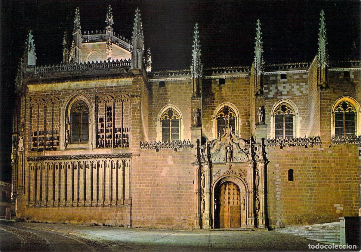 Postales: Postal de la Fachada de San Juan de los Reyes iluminada en Toledo