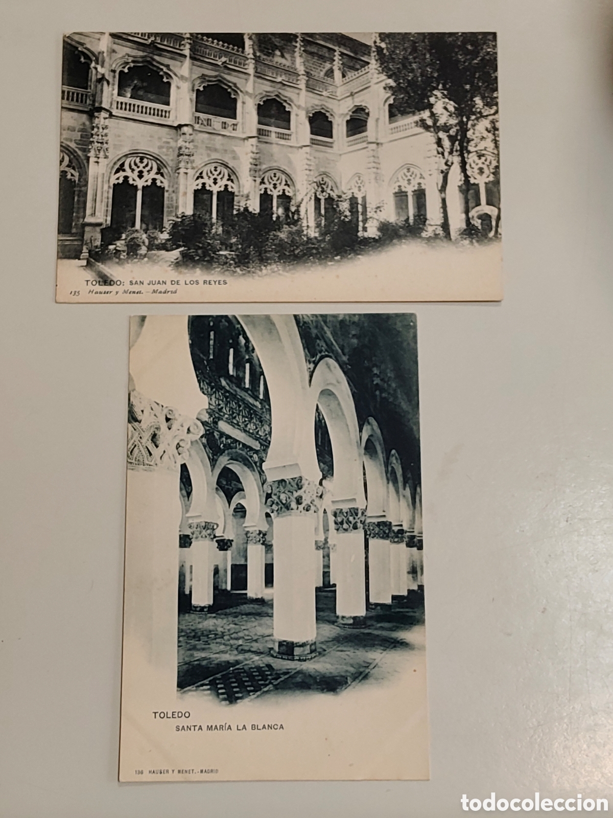 Postales: Lote de 4 Tarjetas postales Toledo edita Hauser y Menet 135, 136, 1085 Catedral, 1330 S Juan Reyes
